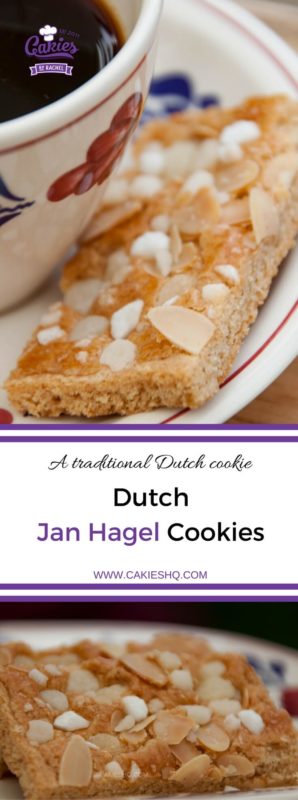 Jan Hagel Cookies are delicious traditional Dutch shortbread cookies spiced with cinnamon, topped with almonds and pearl sugar. | Recipe