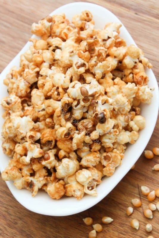 This Sweet Honey Popcorn is easy to make and easy to keep eating! Honey popcorn is tasty snack while watching movies.