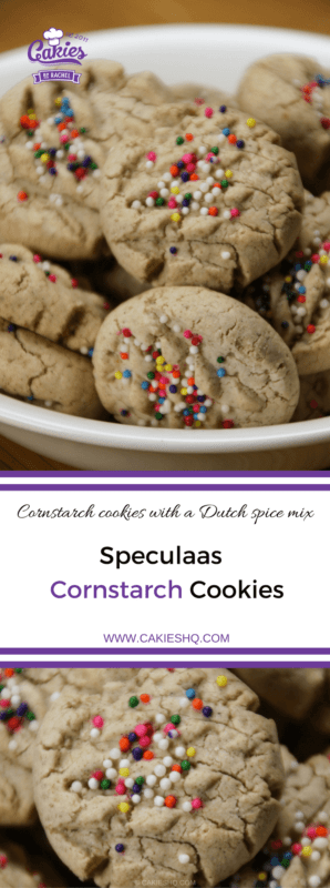 Speculaas cornstarch cookies are cornstarch cookies infused with a typical Dutch spice mix, Speculaas. Pumpkin Pie Spice can be used as well. Gluten Free.