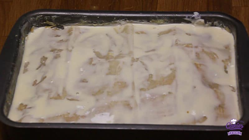 Bregovska Pita - Croatian Layerd Pie Recipe | Bregovska Pita is a Croatian layered pie handed down through generations. It's made with layers of filo dough, apple, raisins, and walnuts. | http://www.cakieshq.com | Step 33