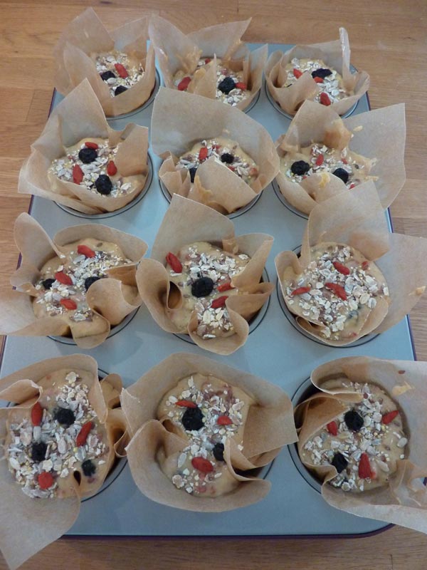 Yummy Goji Berry, Blueberry and Honey Muffins | These goji berry and blueberry muffins are stuffed with delicious antioxidants. Combined with the sweetness of the honey, they are absolutely yummy! | http://www.cakieshq.com | Step 22
