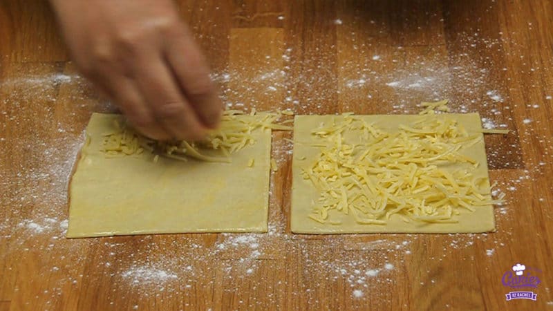 Puff pastry cheese sticks recipe | Puff pastry cheese sticks are really easy to make. Crispy, cheesy sticks that will be a winner at any party! A great party snack. | http://www.cakieshq.com | Step 05